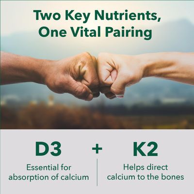 PlantFusion Organic Vegan Vitamin D3 + K2 5,000 IU, 50MCG - Vitamin D Sourced from Plant Based Lichen and Vitamin K2, for Immune Support and Bone Health - 60 Capsules
