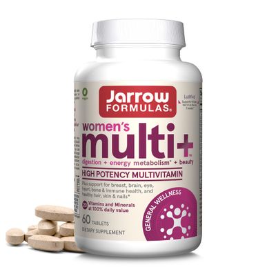 Jarrow Formulas Women&#39;s Multi+ Lustriva Hair Growth for Women, Vitamin A, D, Zinc &amp; Lutein, 60 Tablets, 30 Day Supply