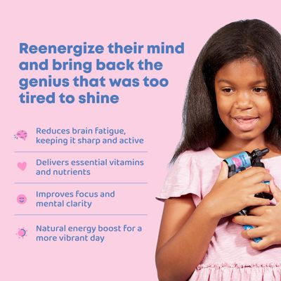 JoySpring Kids B Complex Vitamins | Vitamin B Complex Liquid Drops Aid in Attention & Focus | Nootropics Brain Support Supplement | with Elderberry Zinc and Vitamin C