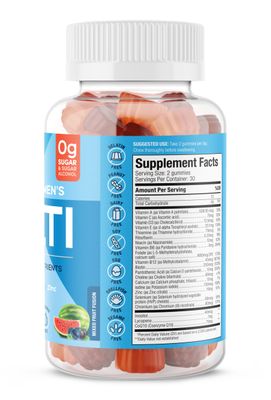 SUKU Vitamins - Complete Men's Multi - MicroNutrients: CoQ10, Lycopene Gummies for Prostate Health - Easy to Chew - Non GMO, Gluten Sugar Free - Mixed Fruit Fusion Gummy Vitamins, 60 Count