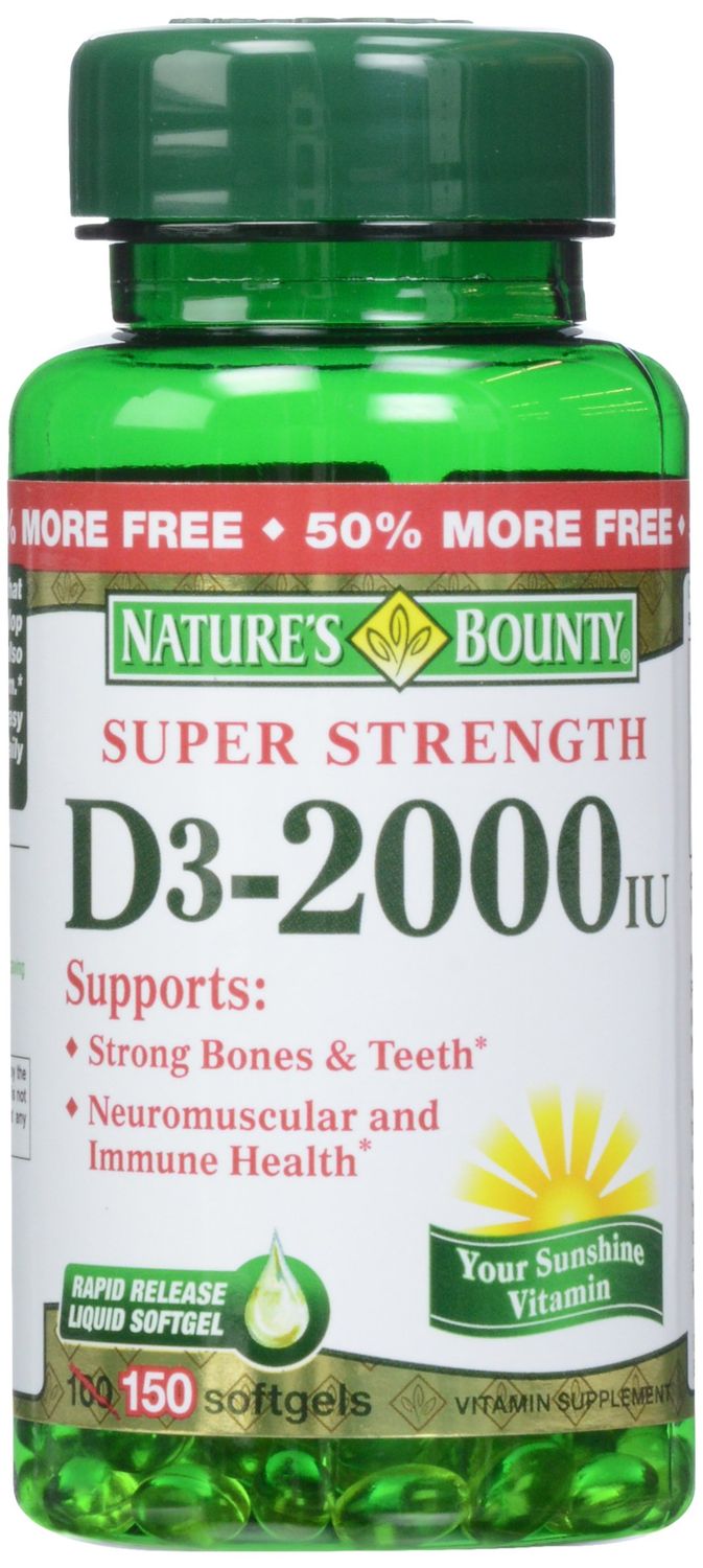 Nature&#39;s Bounty, D 2000 Iu Softgels, 150 Count
