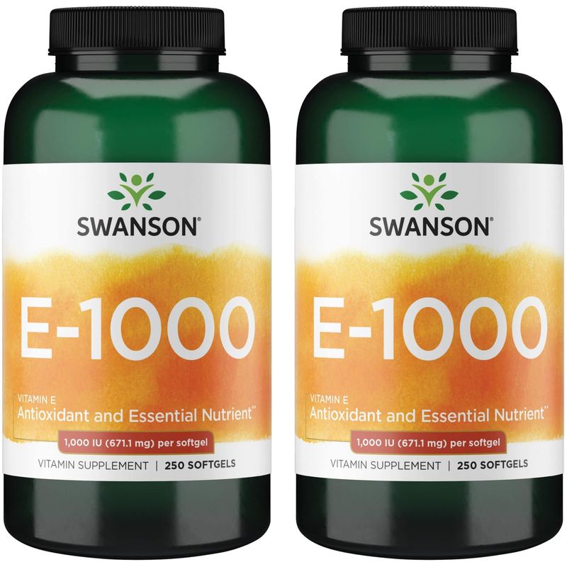 Swanson Natural Vitamin E 1000 Iu (671.10 Milligrams) 250 Sgels (2 Pack)