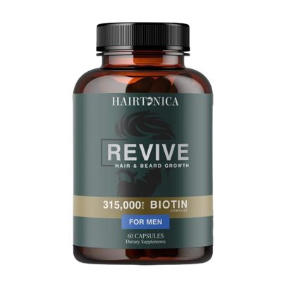 Vine Nutrition Hair Vitamins for Men Beard Growth MSM Powder Saw Palmetto Hairtonica | Extra Strength 315,000 mcg Biotin Keratin Collagen | May Help Support Hair Loss Greying &amp; Thinning | 60 ct