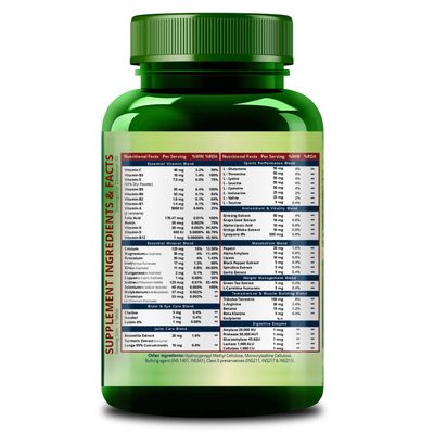 Himalayan Organics Organics Multivitamin Sports with 60+ Nutrients | Vitamin B1,B2,B3,B5,B6,B12,A,E,C,D,K,Biotin,Calcium,Zinc | Good for Brain, Eye, Muscle &amp; Joint Care - 60 Veg Tablets
