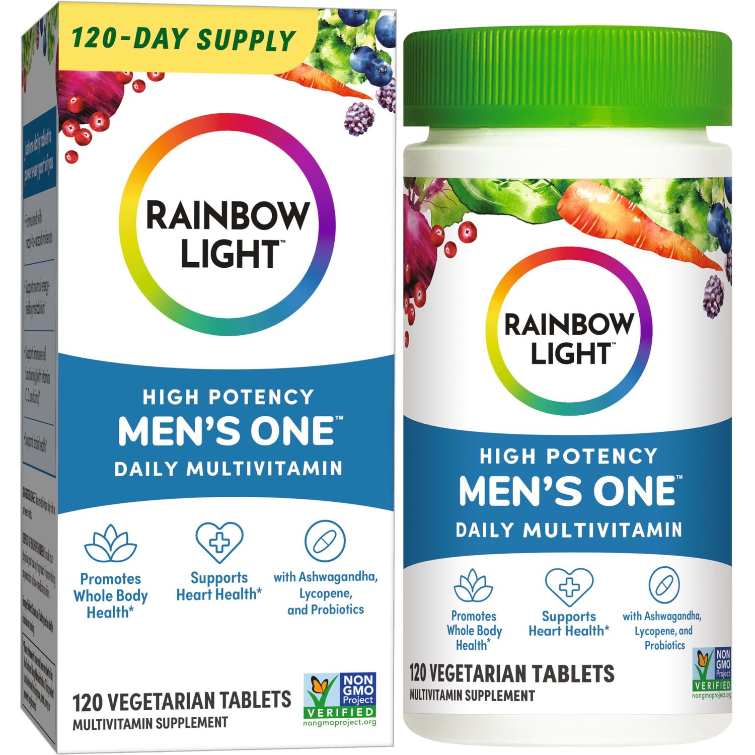 Rainbow Light Mens One Multivitamin, Men&#39;s Daily Multivitamin Provides High-Potency Immune Support, With Vitamin C, Vitamin D and Zinc, Vegetarian, 90 Count