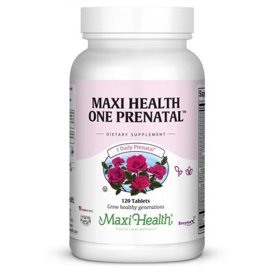 Maxi Health One Prenatal - Womens Prenatal Vitamins with Iron - Enhanced Absorption &amp; Bioavailability - Daily Multivitamin for Women - Multi Vitamin &amp; Mineral Supplement for Adults - 120 Capsules