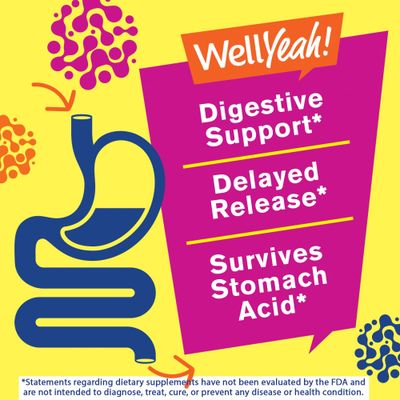 WellYeah Kids Probiotic Gummies - Digestive Support, Gut Health, Immune Support Gummy - Probiotics for Digestive Health - Vegan, Gluten Free - 60 Gummies