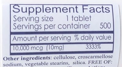 Biotin 10,000 mcg (500 Tablets) for Hair Growth, Skin, Strong Nails, biotin 10mg