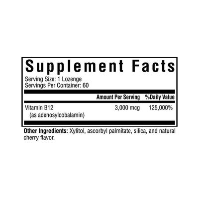 Seeking Health Adeno B12 - Vitamin B Supplement to Support Energy and Brain Health - Adenosylcobalamin Energy Supplement - 3000 mcg, 60 Lozenges