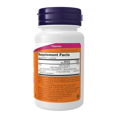 NOW Foods Supplements, Methyl B-12 (Methylcobalamin) 5,000 mcg, Nervous System Health*, 60 Lozenges