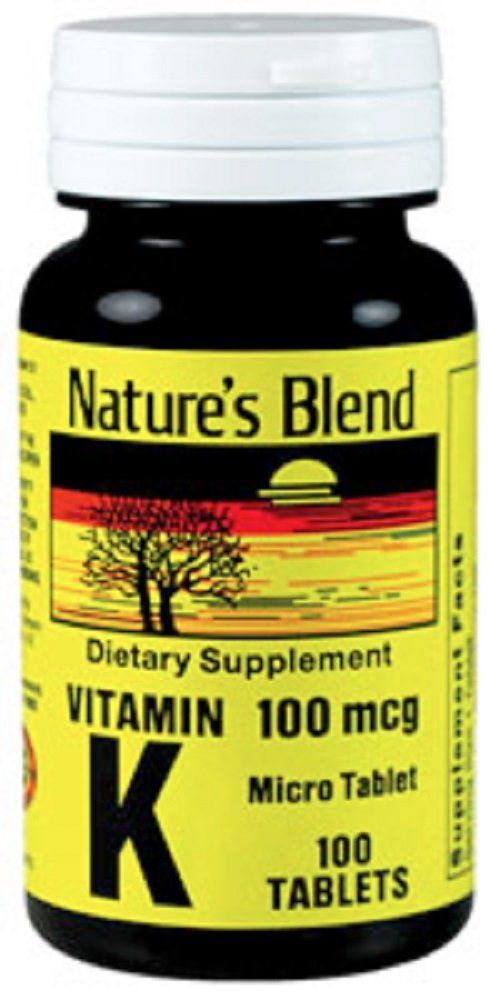 Nature&#39;s Blend Vitamin K 100Mcg Tablets 100 Ct