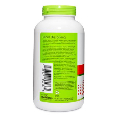 NutriBiotic Meta-C Tablets, 1000 mg Spirulina-Bound Vitamin C, 250 Count | Buffered with Calcium, Biologically Active Spirulina Metabolites & Lemon Bioflavonoids | Antioxidant & Collagen Support