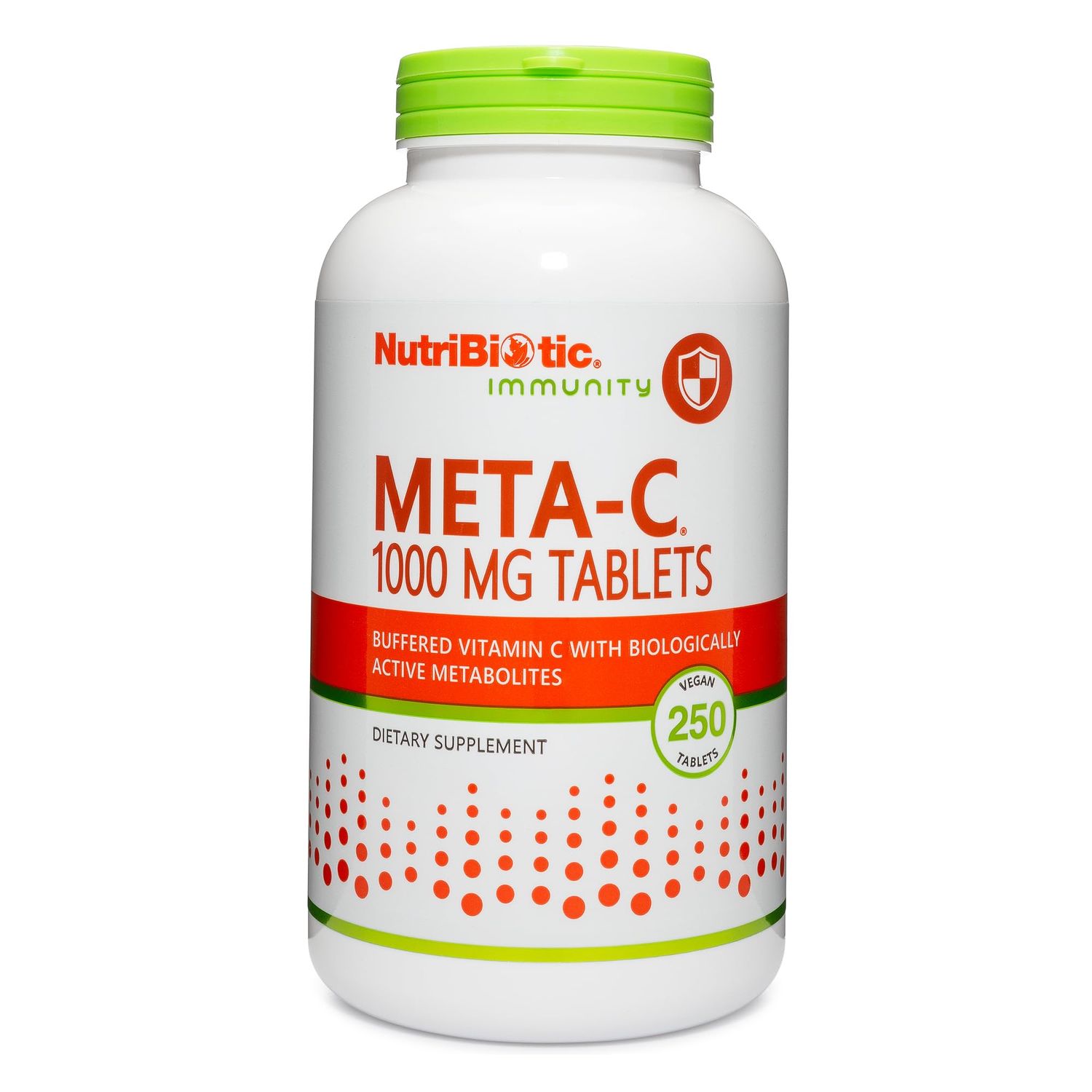 NutriBiotic Meta-C Tablets, 1000 mg Spirulina-Bound Vitamin C, 250 Count | Buffered with Calcium, Biologically Active Spirulina Metabolites &amp; Lemon Bioflavonoids | Antioxidant &amp; Collagen Support