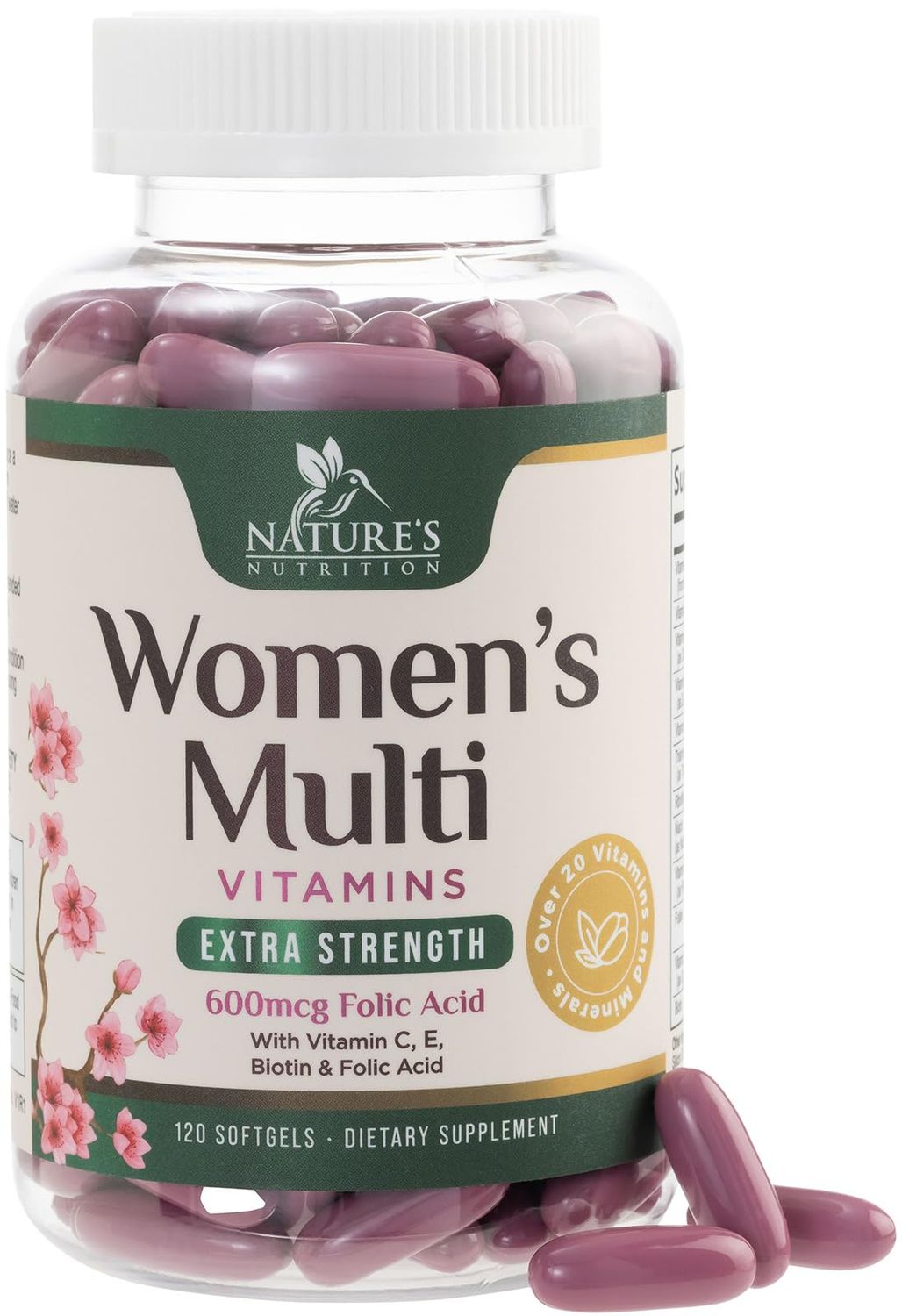 Multivitamin for Women with Iron - Daily Vitamins for Women&#39;s Immune Support and Overall Health - Womens Complete Daily Multivitamin with Vitamin A, B, C, D, E, Calcium and Magnesium - 120 Softgels