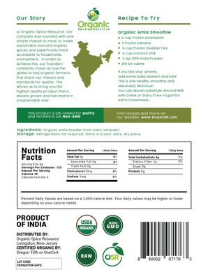 Organic Amla Powder - 1.10 lbs (17.64 oz) | Amalaki, USDA Organics, Non-GMO, Kosher, Halal - 100% Raw and Natural, by SHOPOSR
