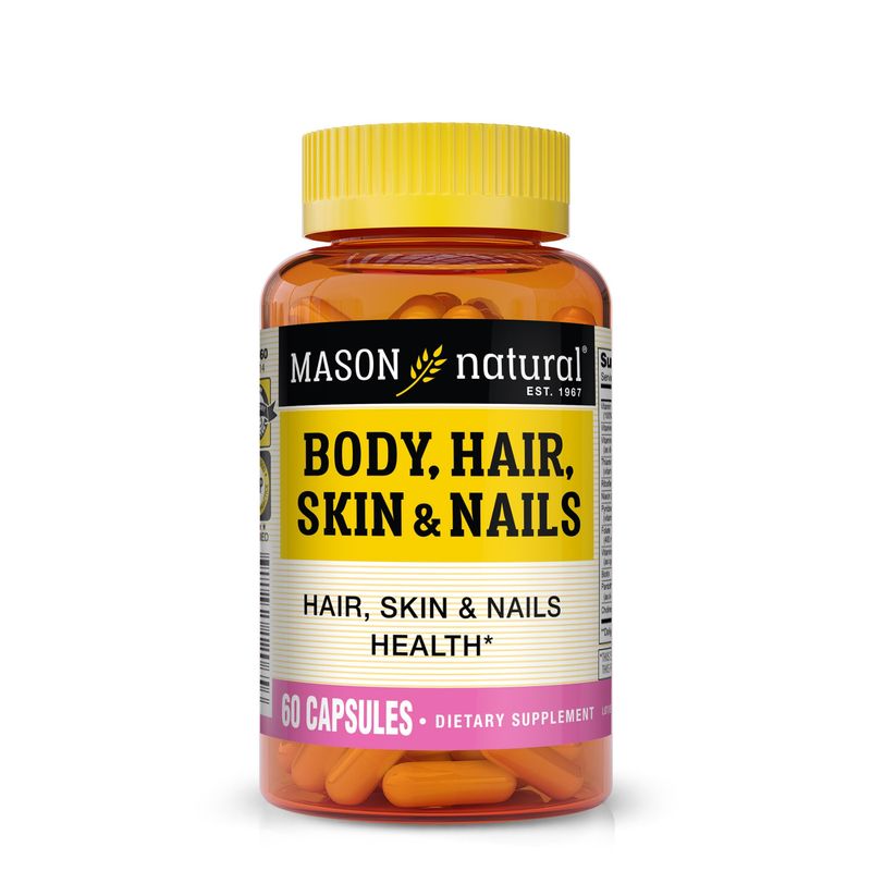MASON NATURAL Body, Hair, Skin &amp; Nails with Vitamins A, E, C and Biotin - Healthy Hair, Skin and Nails, Premium Beauty Supplement, 60 Capsules