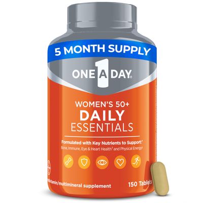 One-A-Day Multivitamin for Women 50+ Daily Essentials | Vitamins for Women 50 Plus to Support Eye, Immune Health &amp; Physical Energy | Women&#39;s Multivitamin with Vitamin C &amp; Vitamin D, 150 Count