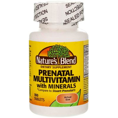 Nature&#39;s Blend Prenatal Formula Multivitamin 100 Tabs (1AA26)