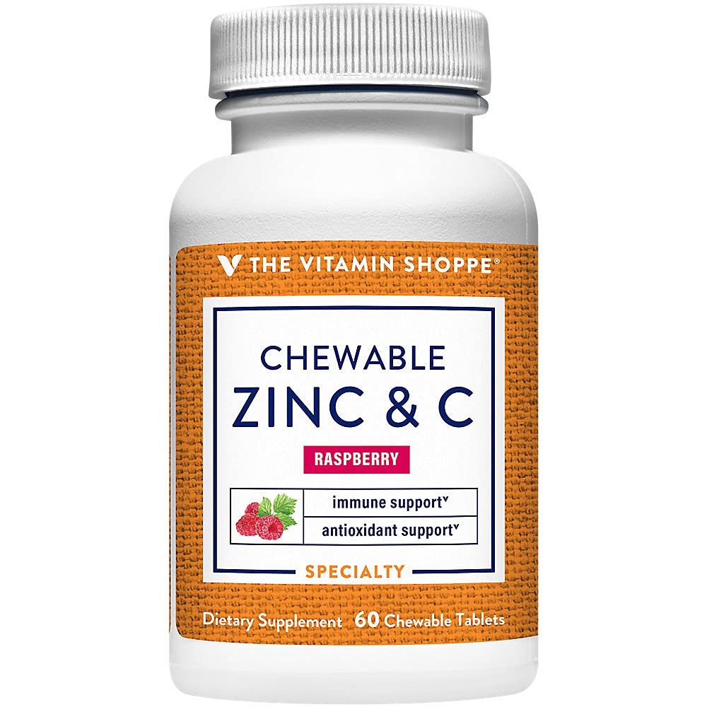 Chewable Zinc with Vitamin C - Immune Support - Raspberry (60 Chewable Tablets)