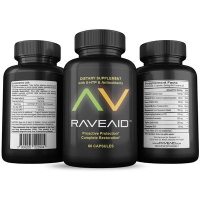 Trusted Since 2011 - Prevent Comedowns, Reduce Jaw Clenching, Neurotoxicity Protection | Party &amp; Rave Recovery Cure &amp; Supplement (60 Capsules)