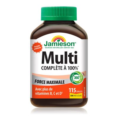 Jamieson 100% Complete Multivitamin Max Strength Formula, 115 caplets