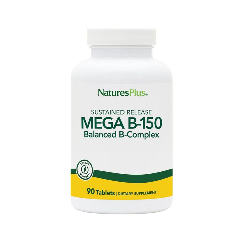 Natures Plus Mega B-150 (90 Tablets, Pack of 2) - Balanced B-Complex - Sustained Release Formula - Vegetarian, Gluten Free - 180 Total Servings