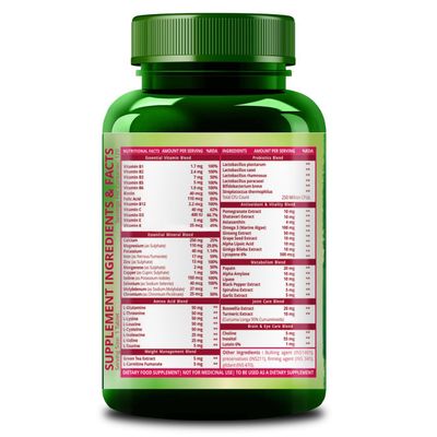 HIMALAYAN ORGANICS Organics Multivitamin with Probiotics Supplement for Women with 60+ Essential Ingredients | Multiminerals for Immunity and Energy, Hair, Skin &amp; Bone Support - 120 Veg Tablets