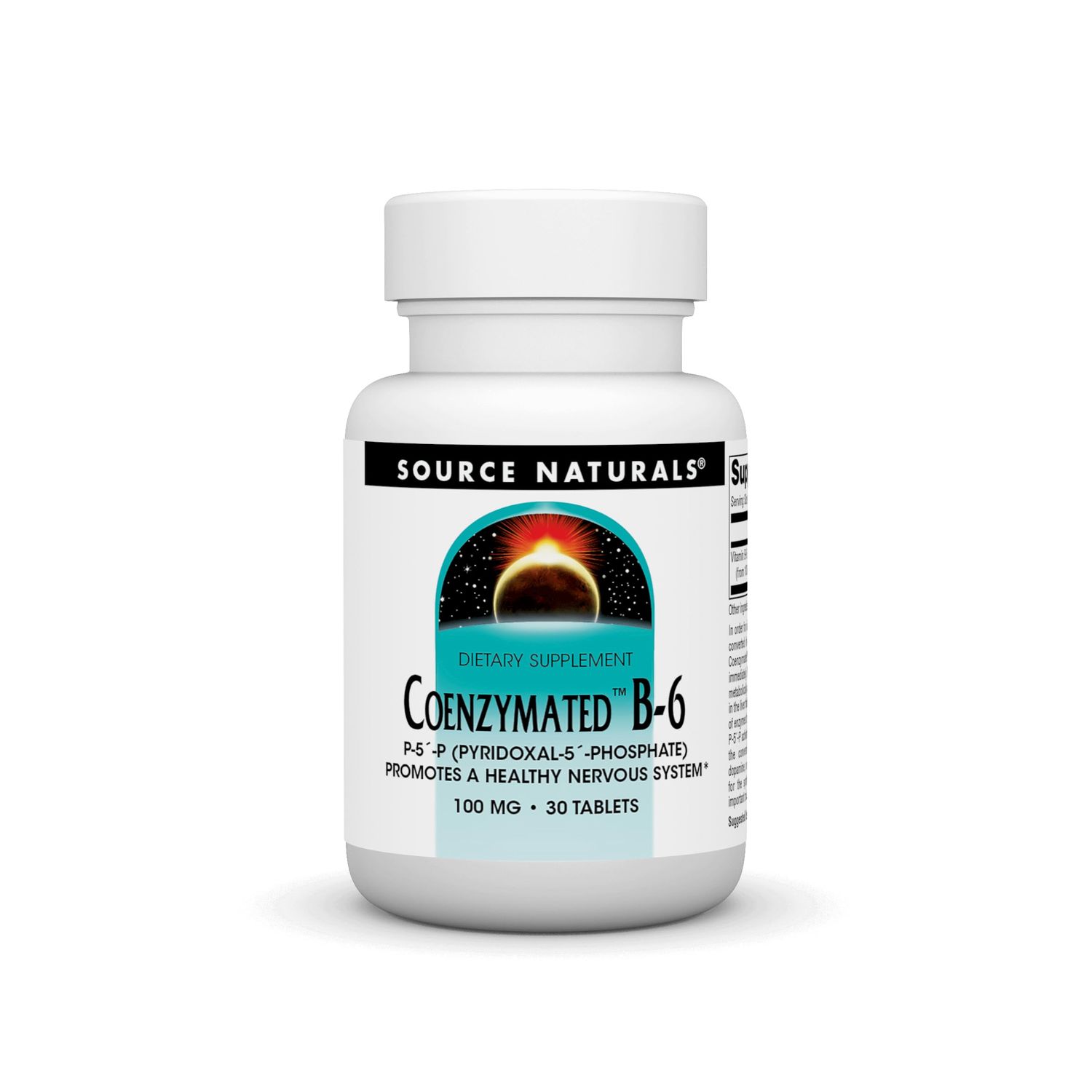 Source Naturals Coenzymated B-6, P-5-P (PYRIDOXAL-5-Phosphate) Promotes a Healthy Nervous System* 100 mg - 30 Tablets