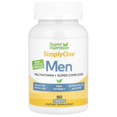 Super Nutrition SimplyOne, Mens Multivitamin + Super Complexes, 90 Tablets