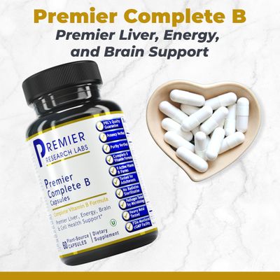 Premier Research Labs Complete B: Vitamin B Complex Supplement for Optimal Health | Vitamin B Supplement with Biotin | 9 Active B Vitamins | for Liver, Energy &amp; Brain Support - 60 Capsules
