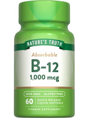 Nature&#39;s Truth Vitamin B12 | 1000 mcg | 60 Softgels | Non-GMO &amp; Gluten Free Supplement