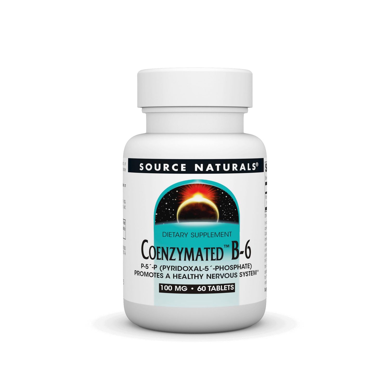 Source Naturals Coenzymated B-6,P-5-P (PYRIDOXAL-5-Phosphate) Promotes a Healthy Nervous Sytem* - 100 mg 60 Tablets