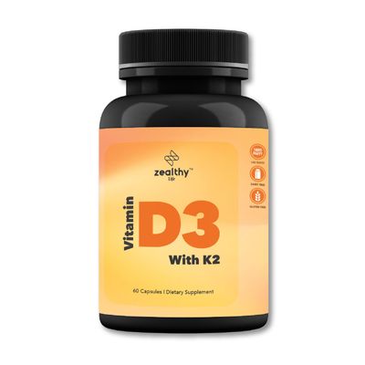 Zealthy Life - Vitamin D3 with K2-60 Capsules
