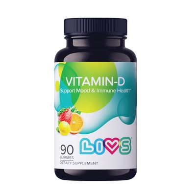 LIVS Vitamin D - Vitamin D Gummies for Women and Adults, Vitamin D3 2,000 IU Supplement, No Artificial Flavors, Orange, Lemon &amp; Strawberry Flavor, 90 Count
