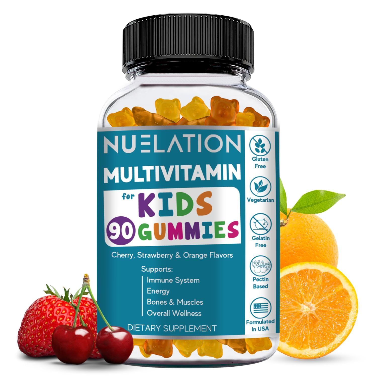 NUELATION Gummy Vitamins for Kids 45 Day Supply - Vegetarian, Gluten Free, Gelatin Free, Multivitamin Gummies for Kids - Kids Gummy Vitamins to Support Immune System &amp; Overall Wellness