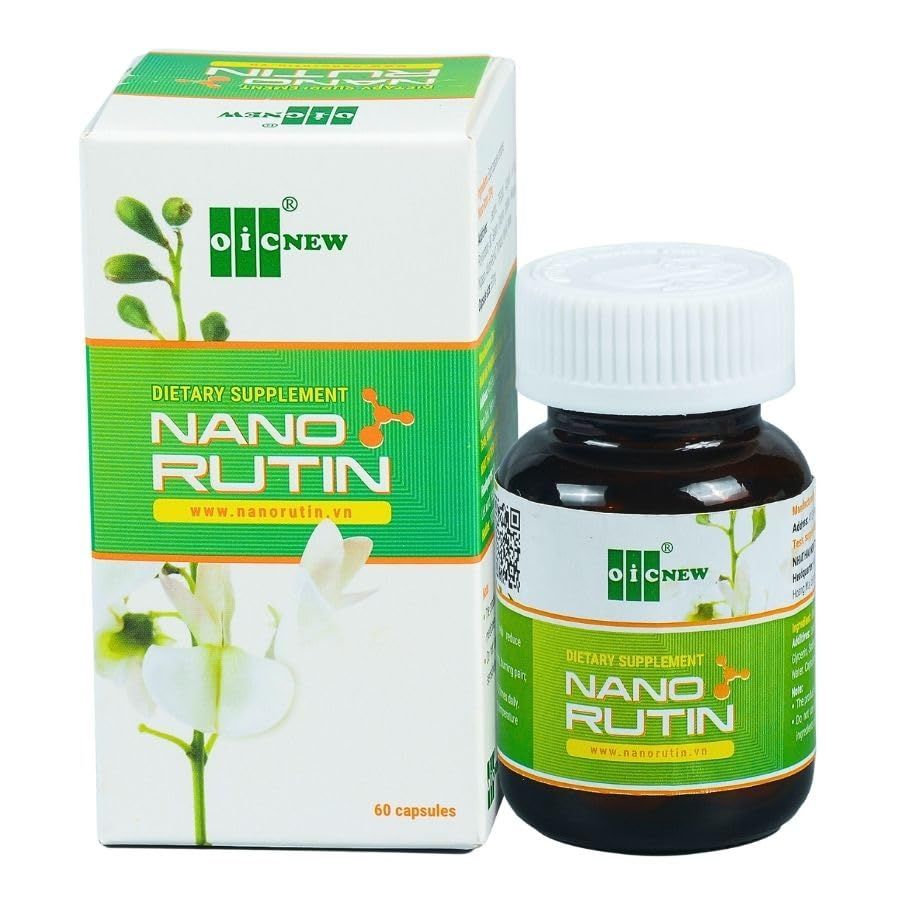 OIC NEW Nano Rutin - 60 Capsules - Vitamin C Supplement, Enhances Capillary Endurance and Supports Blood Circulation - Nano Technology Increases Absorption Up to 99.9%