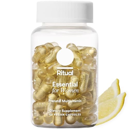 Ritual Essential for Women Prenatal Multivitamin: Folate &amp; Choline for Neural Tube Support, Omega-3 DHA for Fetal Brain Development, Iron, Calcium-Helper D3 &amp; K2, Non-GMO, Vegan, Citrus, 30 Days