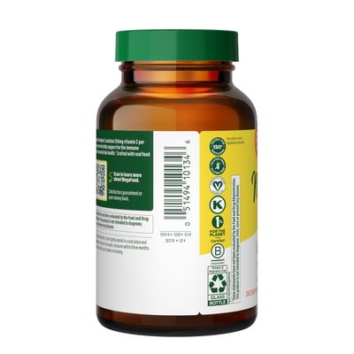 MegaFood Complex C - Vegan Immune Support Supplement with Vitamin C 250 mg, Made with Real Food Including Orange, Cranberry &amp; Brown Rice, Gluten-Free, Kosher - 90 Tablets, 90 Servings