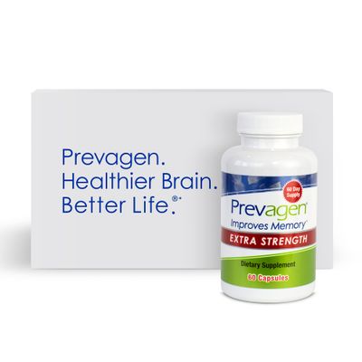 Prevagen Extra Strength 20mg, 60 Capsules |1 Pack| with Apoaequorin &amp; Vitamin D with Attractive and Stackable Prevagen Storage Box