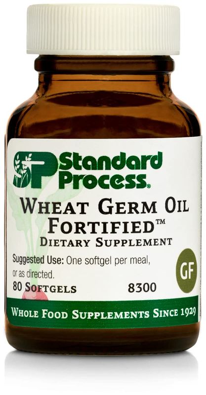 Standard Process Wheat Germ Oil Fortified - Whole Food Exercise, Antioxidant and Immune Support with Vitamin E and Wheat Germ Oil - 80 Softgels
