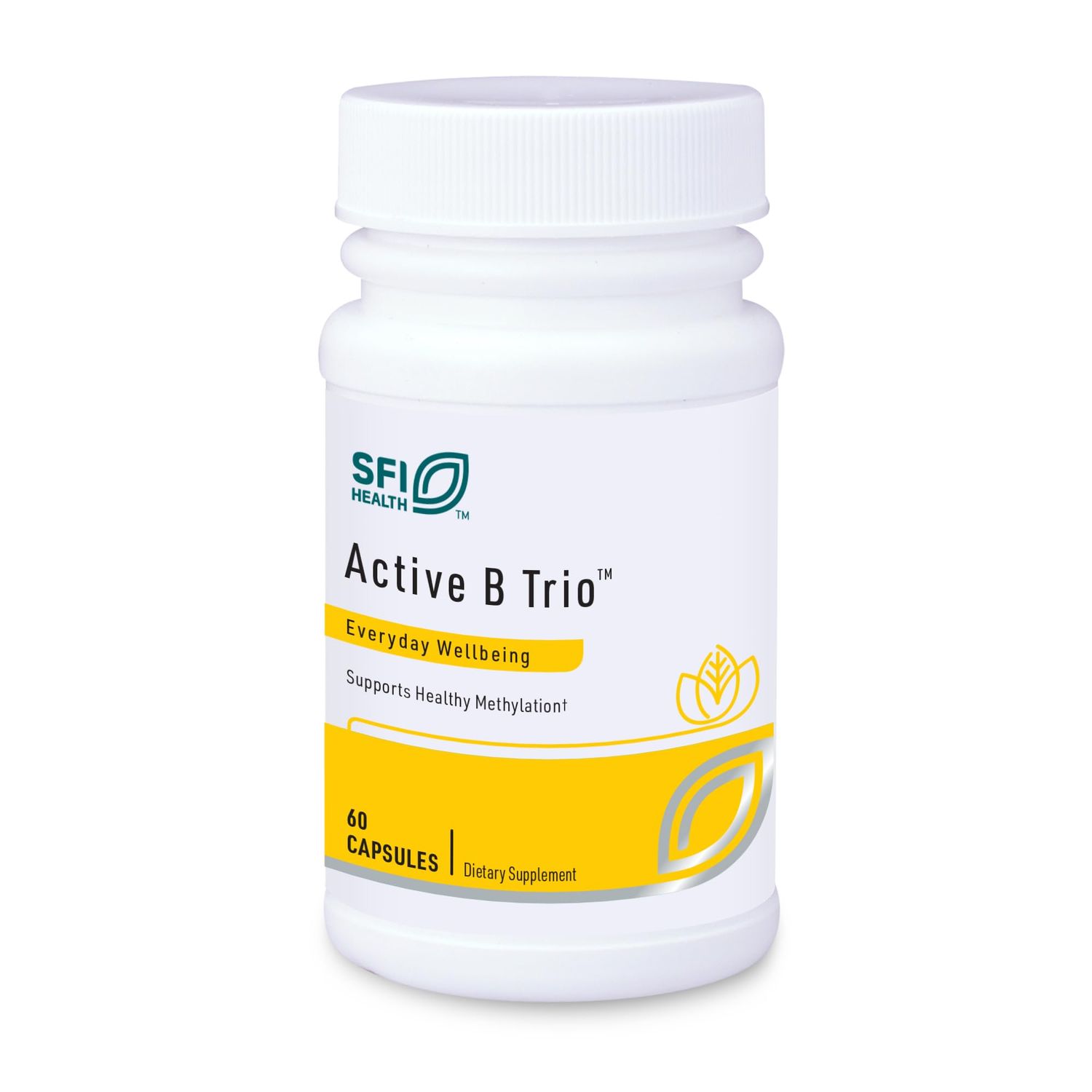 Klaire Labs Active B Trio - Active B Complex Vitamins for Mood &amp; Energy Support - Vitamin B12 Supplement (Methylcobalamin) with Vitamin B6 &amp; Folate (Methylfolate) - Hypoallergenic (60 Capsules)