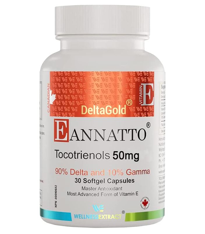 WELLNESS EXTRACT Eannatto Tocotrienols Deltagold Vitamin E Supplements Softgels, Tocopherol Free, Supports Immune Health, Non-GMO, Gluten Free &amp; Antioxidant (50MG 30 Softgels).