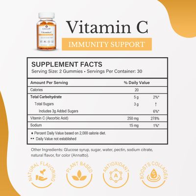 Salaam Nutritionals - Vitamin C, Gummy Vitamins, Antioxidant and Immune Support, 60 Count, 1 Pack