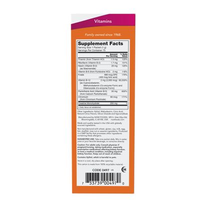 NOW Foods Supplements, Instant Energy B-12 (2,000 mcg of B-12 per packet), Cellular Energy Boost*, 75 Packets