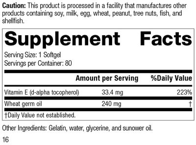 Standard Process Wheat Germ Oil Fortified - Whole Food Exercise, Antioxidant and Immune Support with Vitamin E and Wheat Germ Oil - 80 Softgels