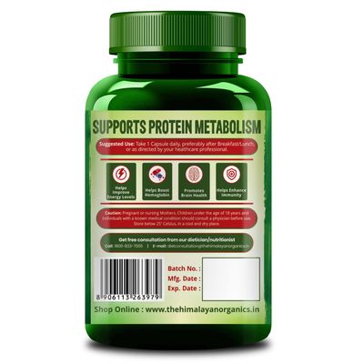 HIMALAYAN ORGANICS Organics Plant-Based Vitamin B6 | Supports Immunity, Brain Health (120 Capsules)