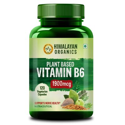 HIMALAYAN ORGANICS Organics Plant-Based Vitamin B6 | Supports Immunity, Brain Health (120 Capsules)