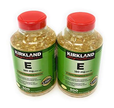 Kirkland Signature, Vitamin E 400 IU brdqt 500 Softgels (Pack of 2)