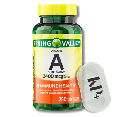 Spring Valley Vitamin A, Vitamin A Supplement, 2400 mcg, 250count, Vitamin A Softgels