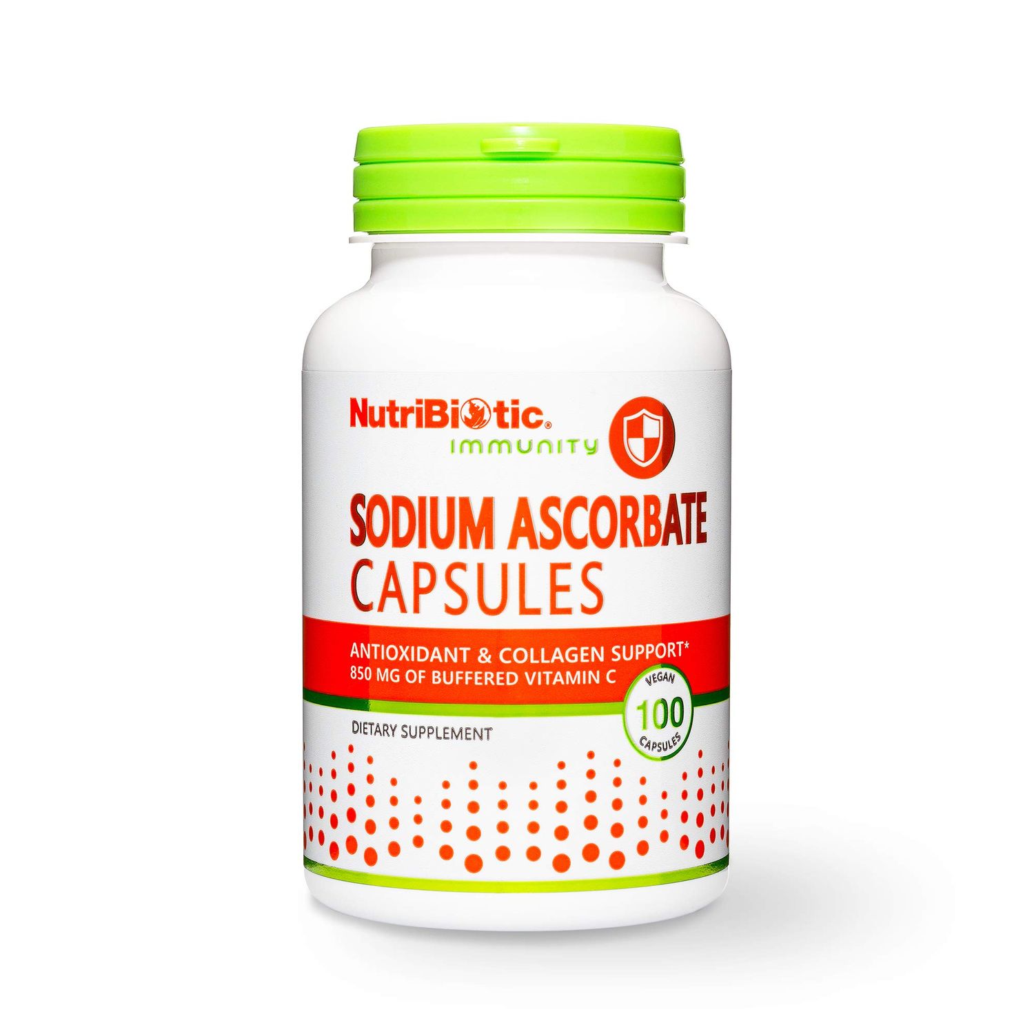 NutriBiotic - Sodium Ascorbate Buffered Vitamin C Capsules, 100 Ct | Vegan, Non-Acidic &amp; Easier on Digestion Than Ascorbic Acid | Essential Immune Support &amp; Antioxidant Supplement | Gluten &amp; GMO Free